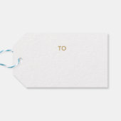 Étiquettes-cadeau Gold Holly Blanc Joyeux Noël du nom (Dos Horizontal)