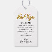 Étiquettes-cadeau Gold Las Vegas Sparkles Mariage Welcome (Devant)