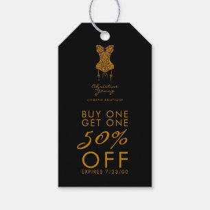 Étiquettes-cadeau Gold Lingerie réduction client cadeau promotionnel
