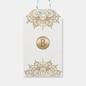 Étiquettes-cadeau Gold Mandala White Glam Modern Wedding Favoriser (Dos)