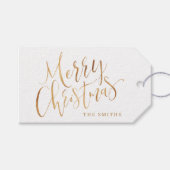 Étiquettes-cadeau Gold Modern Calligraphie simple Joyeux Noël (Devant (Horizontal))