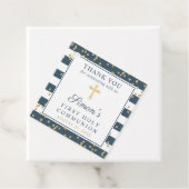 Étiquettes Cadeau Gold Navy Blue First Holy Communion Merci (En situation)