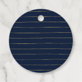 Étiquettes Cadeau Gold & Navy Elegant Script Party Favoriser le Merc (Dos)