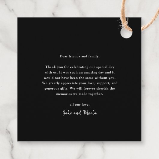 Étiquettes Cadeau Gold script merci moderne minimal (Dos)