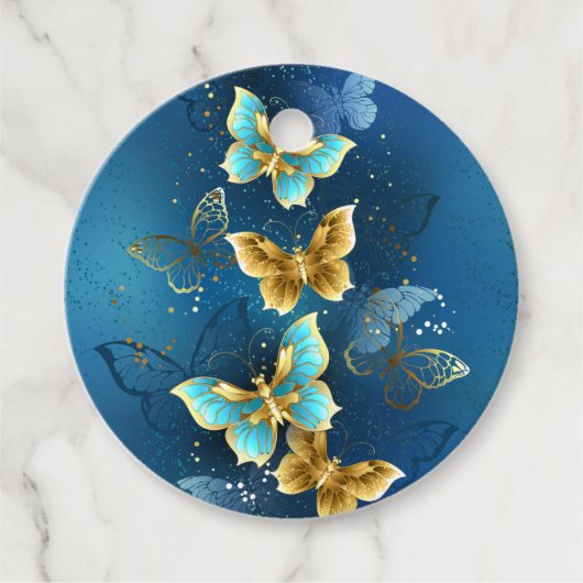 Étiquettes Cadeau Golden butterflies (Devant)