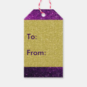 Étiquettes-cadeau Golden Christmas présente la Parties scintillant P (Dos)