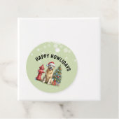 Étiquettes Cadeau Golden Retriever de Noël (En situation)