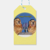 Étiquettes-cadeau Golden Retriever Hanoukka Menorah Lighting (Dos)