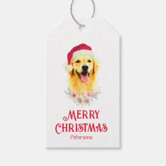 Étiquettes-cadeau Golden Retriever moderne simple amoureux des chien
