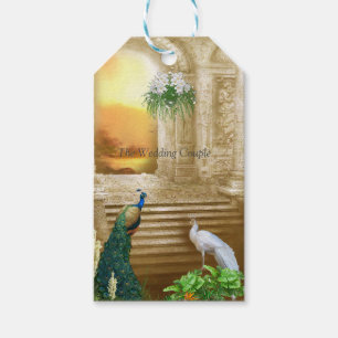 Étiquettes-cadeau Golden Royal Peacock Temple Dreams