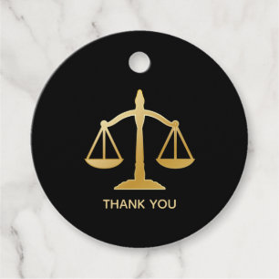 Étiquettes Cadeau Golden Scales of Justice Law Theme