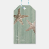 Étiquettes-cadeau Golden Starfish & Wood Elegant Beach Custom Favori (Devant)