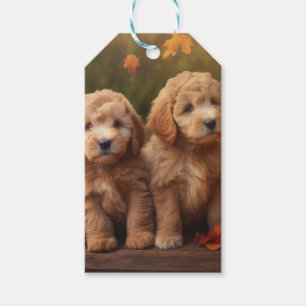 Étiquettes-cadeau Goldendoodle Chiot Automne Citrouille délice