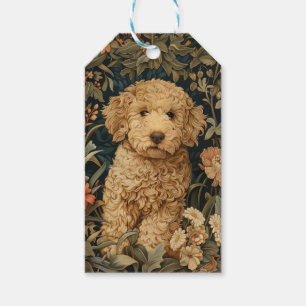 Étiquettes-cadeau Goldendoodle Chiot dans William Morris Style Garde