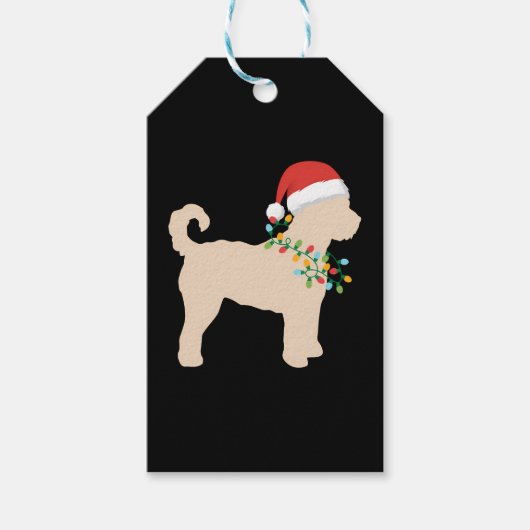 Étiquettes-cadeau Goldendoodle Doodle Lights Collier de boîte Chiot (Devant)