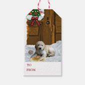 Étiquettes-cadeau Goldendoodle Puppy Christmas (Devant)