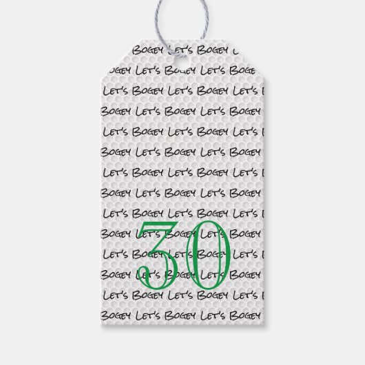 Étiquettes-cadeau Golf Anniversaire 30 Fun Golf Ball (Devant)