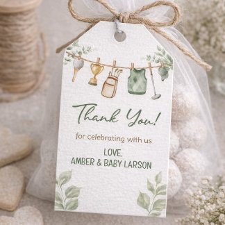Étiquettes-cadeau Golf Baby Shower Invitation | New to the Club Baby