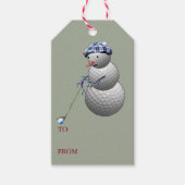 Étiquettes-cadeau Golf Ball Snowman Noël (Devant)