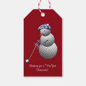 Étiquettes-cadeau Golf Ball Snowman Noël (Dos)