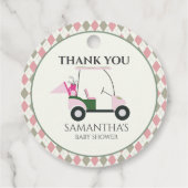 Étiquettes Cadeau Golf moderne Bébé Genre Reveal Par tee (Dos)