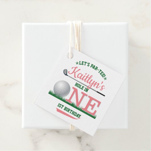 Étiquettes Cadeau Golf PAR-TEE 1er anniversaire (En situation)