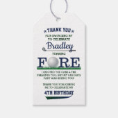 Étiquettes-cadeau Golf PAR-TEE 4e anniversaire (Devant)