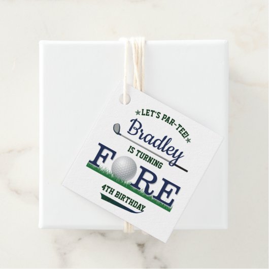 Étiquettes Cadeau Golf PAR-TEE 4e anniversaire (En situation)