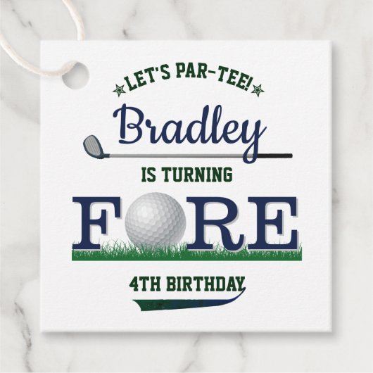 Étiquettes Cadeau Golf PAR-TEE 4e anniversaire (Devant)