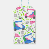 Étiquettes-cadeau Golf rose bleu (Devant)