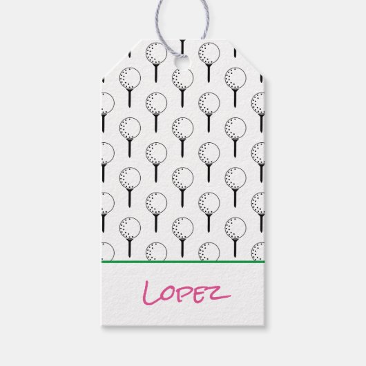 Étiquettes-cadeau Golfer NAME Le Golf Ball Sports Amusement (Devant)