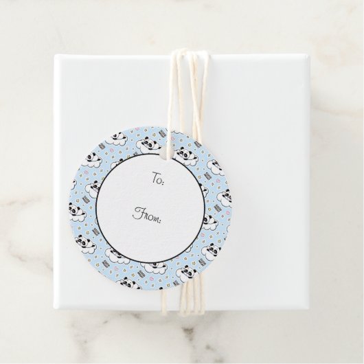 Étiquettes Cadeau Goodnight Sleeping Panda Bear (En situation)