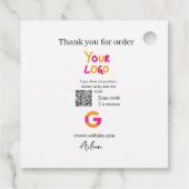 Étiquettes Cadeau Google examen logo entreprise site Web scanner cod (Dos)