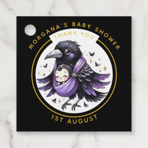 Étiquettes Cadeau Goth Bébé garçon ou fille Douche Crow Merci