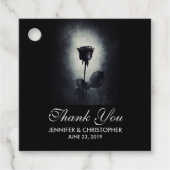 Étiquettes Cadeau Goth Rose noir goutte de sang Mariage Macabre (Devant)
