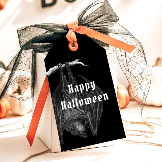 Étiquettes-cadeau Gothic Bats Bonne fête d'Halloween