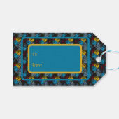 Étiquettes-cadeau Gothique Bleu foncé Noir Rouge Jaune (Devant (Horizontal))