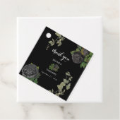 Étiquettes Cadeau Gothique Halloween Rose noir Mariage (En situation)