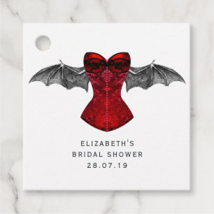 Étiquettes Cadeau Gothique iridescent rouge cramoisi Sorcière