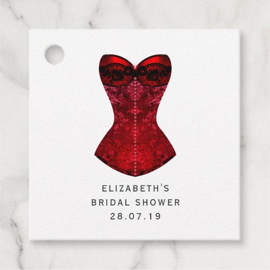 Étiquettes Cadeau Gothique iridescent rouge cramoisi Sorcière (Devant)