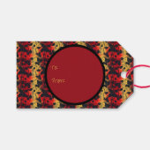 Étiquettes-cadeau Gothique Noir Jaune Rouge (Devant (Horizontal))