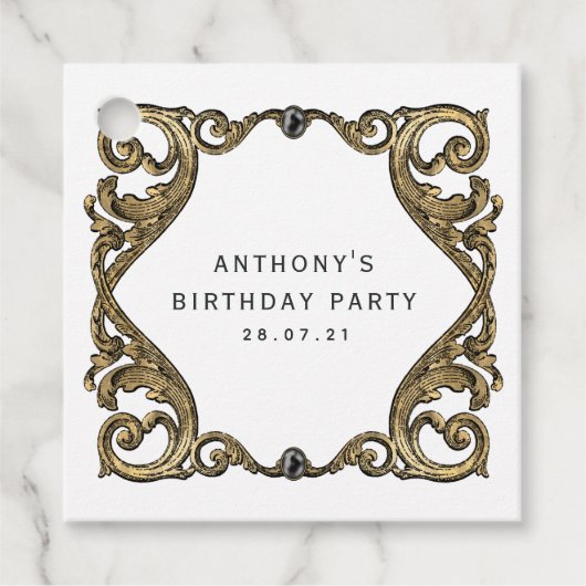 Étiquettes Cadeau Gothique Vintage ornemental (Devant)