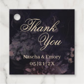 Étiquettes Cadeau Gothique Violet Boho Élégant Merci de mariage (Devant)