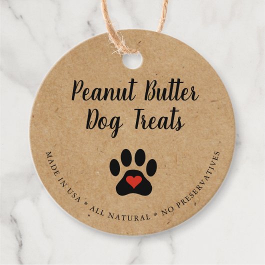 Étiquettes Cadeau Gourmande Naturelle Chien Rustique Treat (Devant)