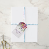 Étiquettes-cadeau Goutte multiflore "Merci" avec nom/date (Avec de laficelle)