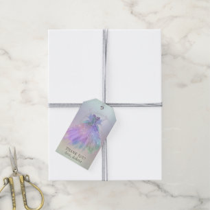 Étiquettes-cadeau Gown Ethereal Fairy Wing Rainbow Ombre Merci