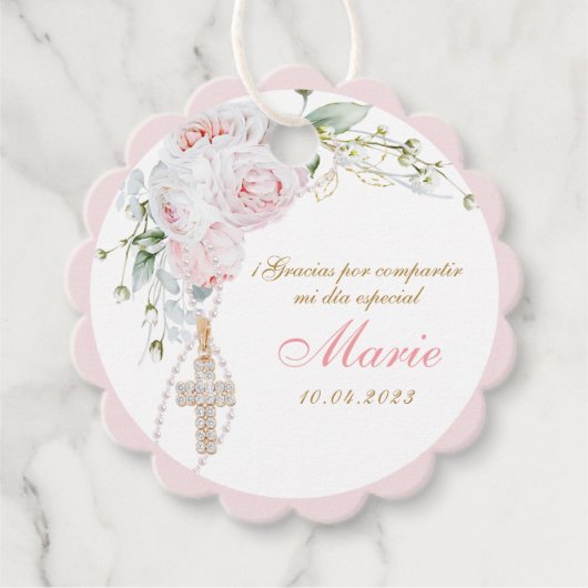 Étiquettes Cadeau ¡Gracias Bautizo Niña (Devant)