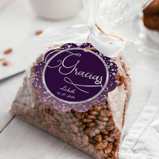 Étiquettes Cadeau Gracias Cercle À Paille Note, Merci Argent