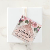 Étiquettes Cadeau Gracias Rose Parties scintillant or Floral Quincea (En situation)