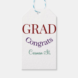 Étiquettes-cadeau grad congrats mauve purple bold year 20XX graduate